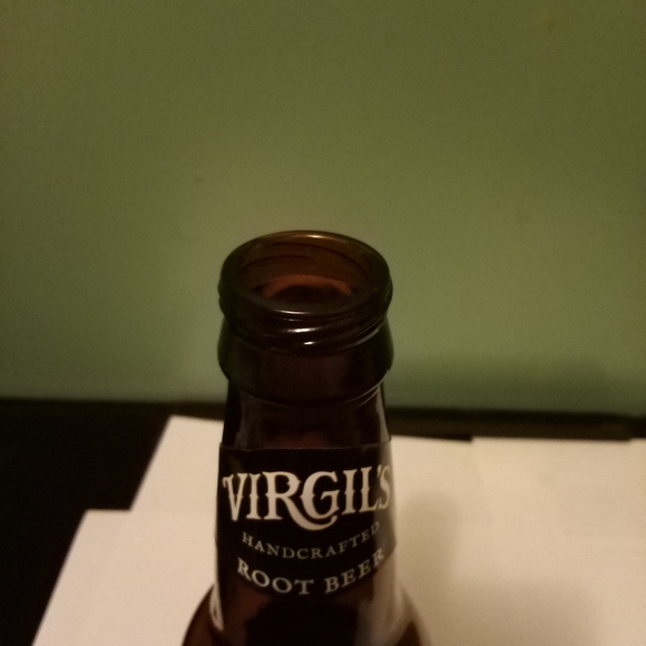 Virgil's Handcrafted Root Beer 9" Brown Glass Empty Bottle with Cap - Picture 7 of 16